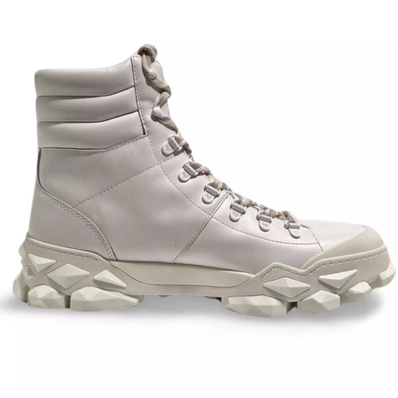 Jimmy Choo Diamond x Hike/F White Leather Hiking Combat Boots (0457) main image 14